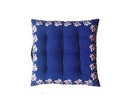 Meditation Cushion/Floor Pillow - Om Embroidered - Blue