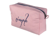 Load image into Gallery viewer, Utility/Cosmetic Pouch Bag - &quot;Keep it Simple&quot; embroidered - Pink
